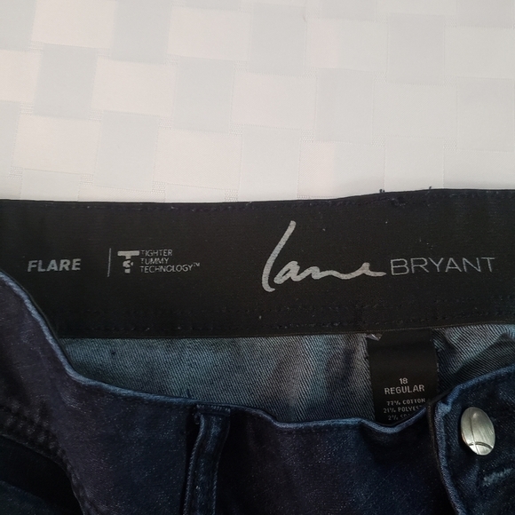 Lane Bryant Dark Wash High Rise Flare Bottom Jeans Size 18 - Picture 2 of 8